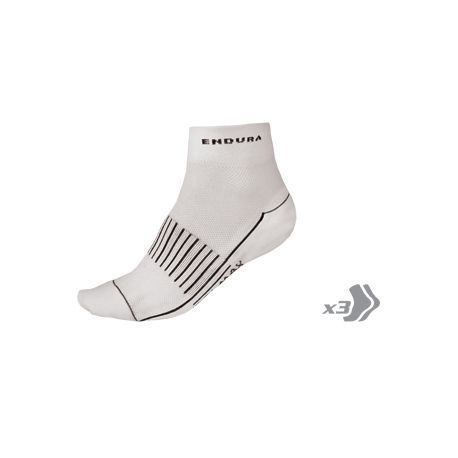 Chaussettes Race coolmax II blanche (lot de 3) Endura Chaussettes Race coolmax II blanche (lot de 3) Endura
