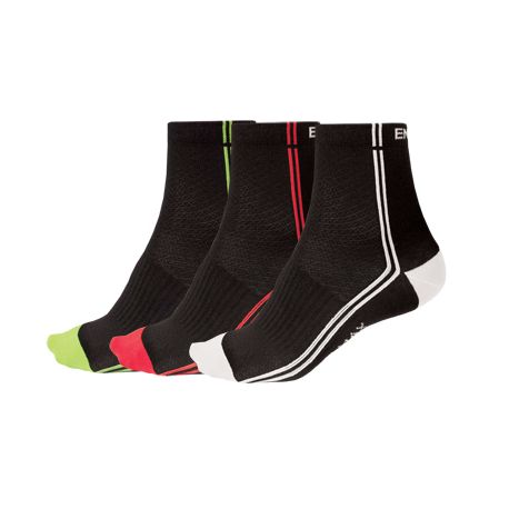 Chaussettes coolmax rayures (lot de 3) Endura Chaussettes coolmax rayures (lot de 3) Endura