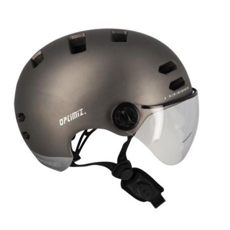 Casque urbain Optimiz Blanc Brillant Clignotant/Bluetooth Casque urbain Optimiz Blanc Brillant Clignotant/Bluetooth